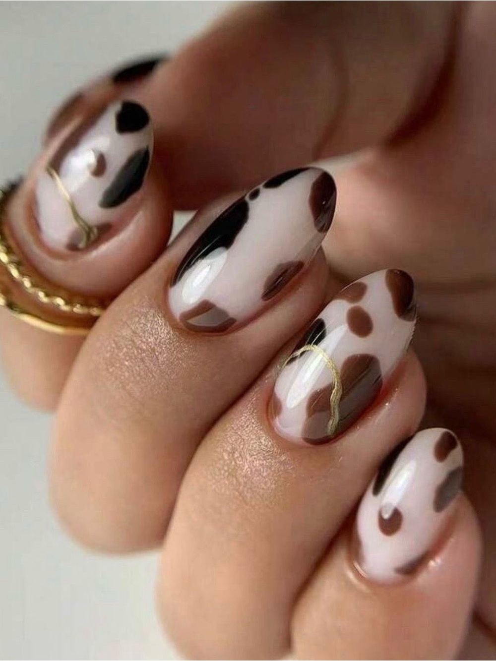 Press on nails Western Cow print
